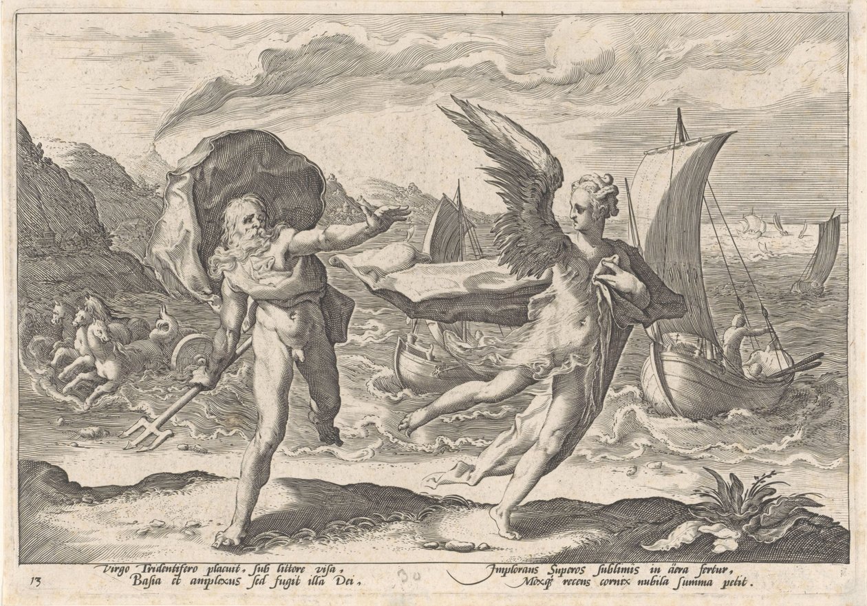 Coronis se convierte en cuervo Metamorfosis de Ovidio (título de la serie) de Hendrick Goltzius (workshop of)