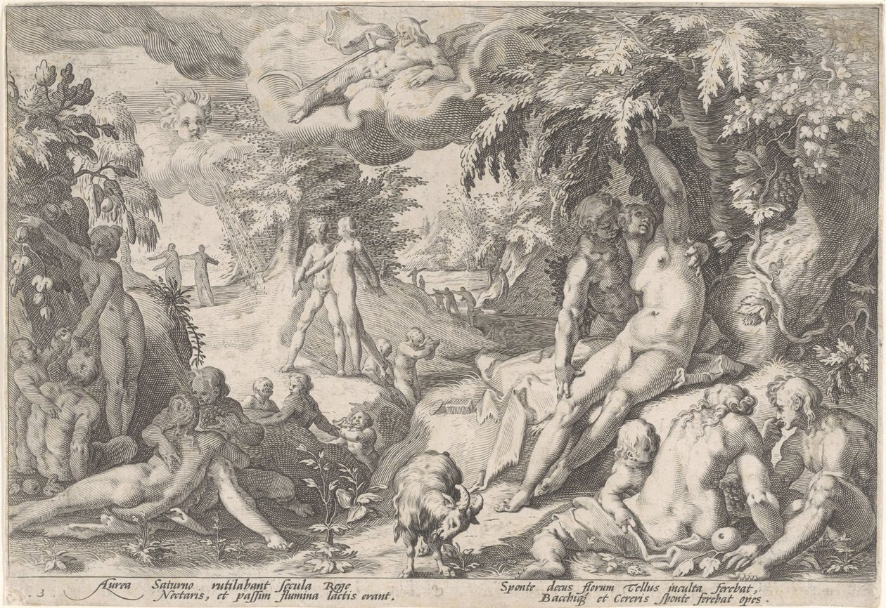 La era dorada Metamorfosis de Ovidio (título de la serie) de Hendrick Goltzius (workshop of)