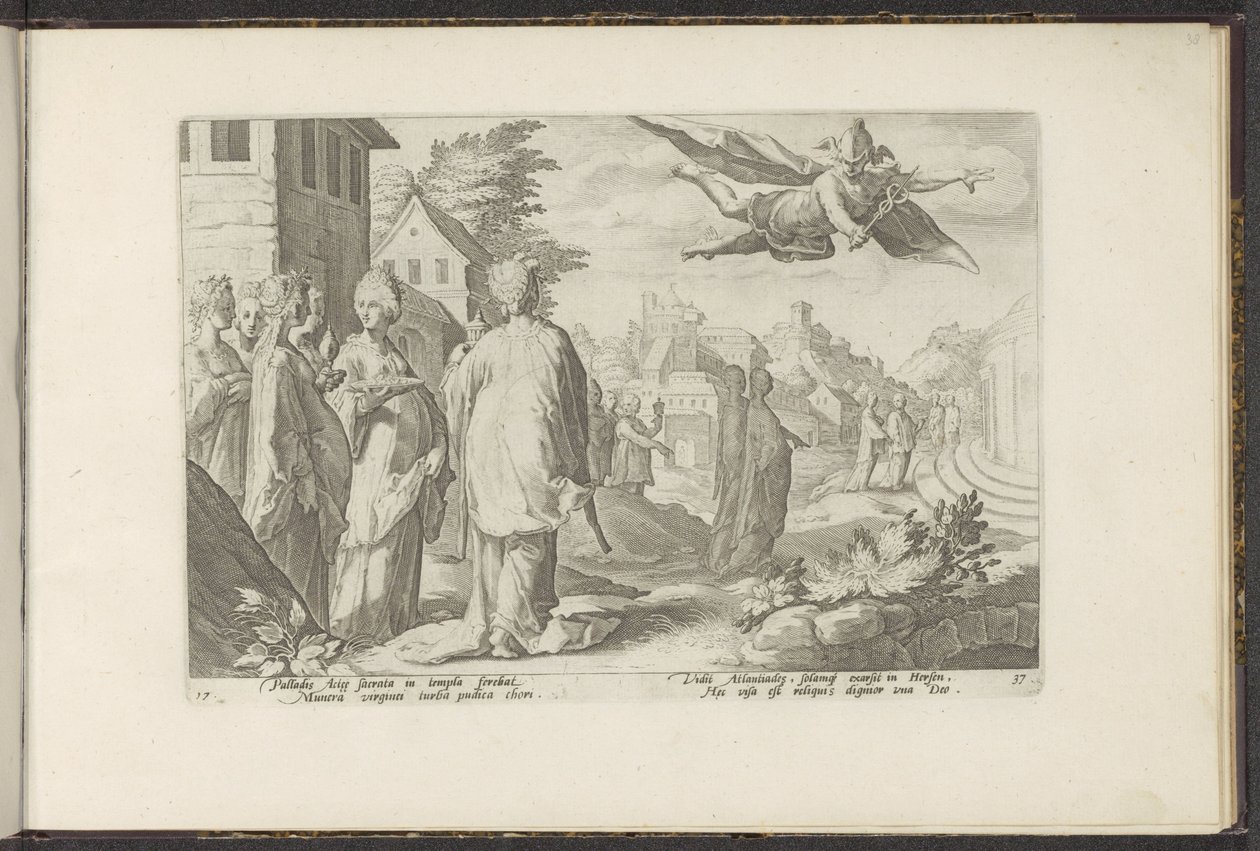 Mercurio se enamora de Herse Metamorfosis de Ovidio (título de la serie) Recreaciones de P. Ovidius Naso (título de la serie) de Hendrick Goltzius (workshop of)