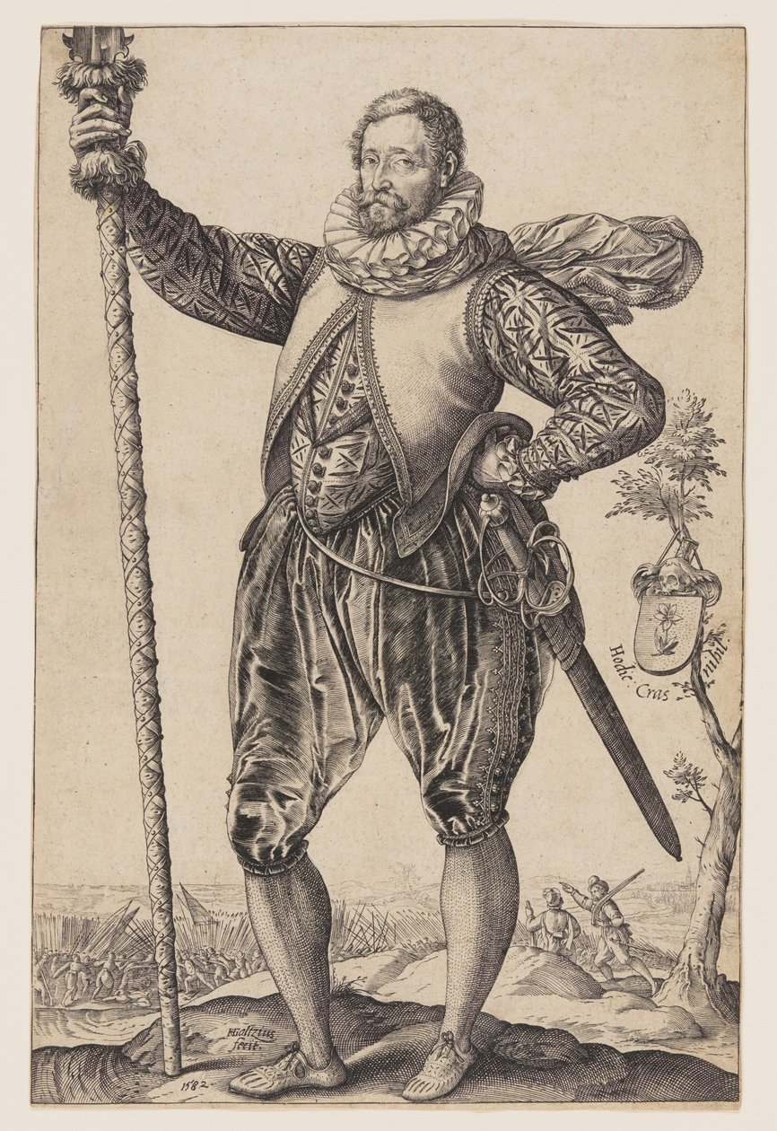 Un hombre-pica girado a la izquierda de Hendrick Goltzius