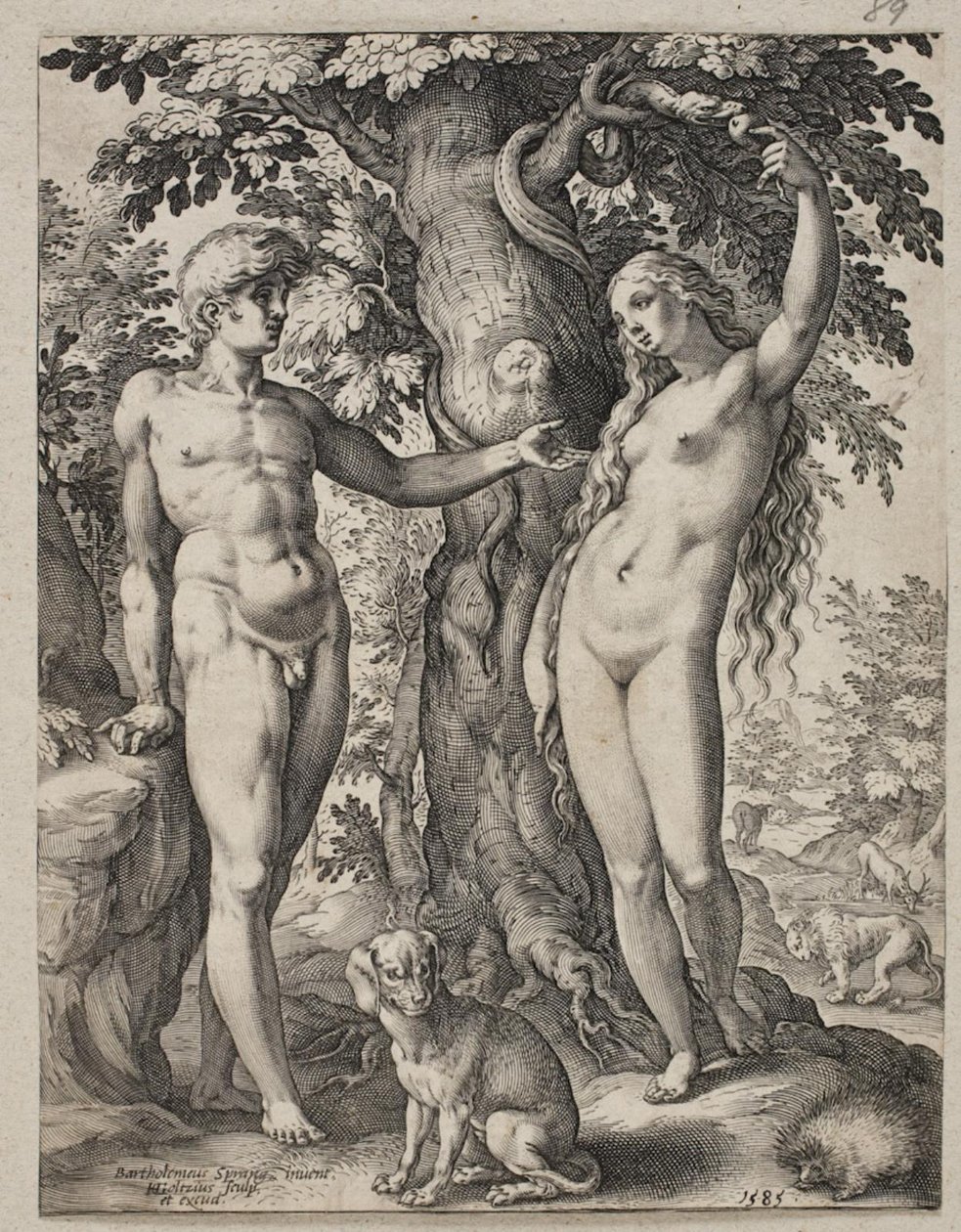 Adán y Eva de Hendrick Goltzius