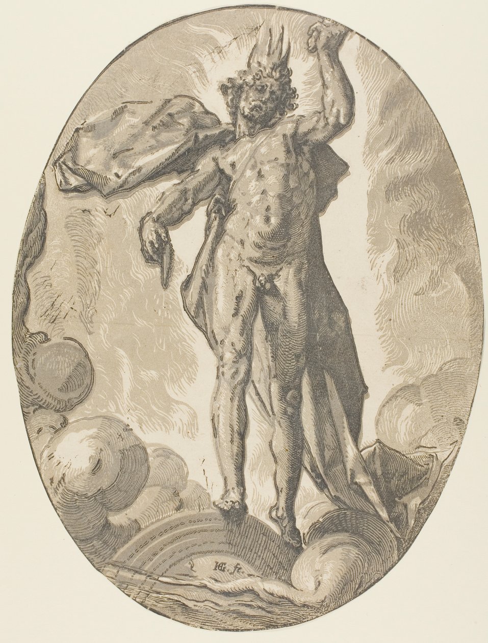 Éter, placa seis de Demogorgon y las Deidades de Hendrick Goltzius