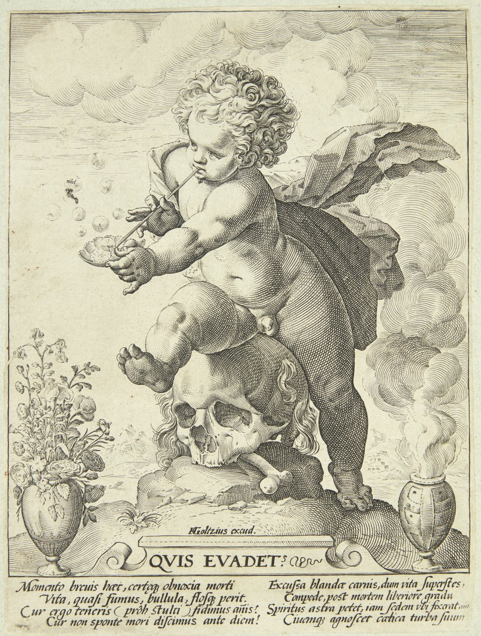 Alegoría sobre la fugacidad de la vida ("Quis Evadet?") de Hendrick Goltzius