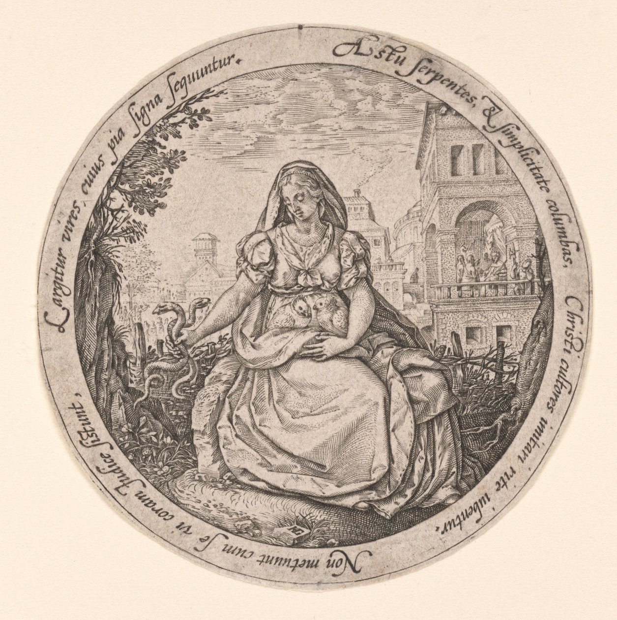 Alegoría de la prudencia de Hendrick Goltzius