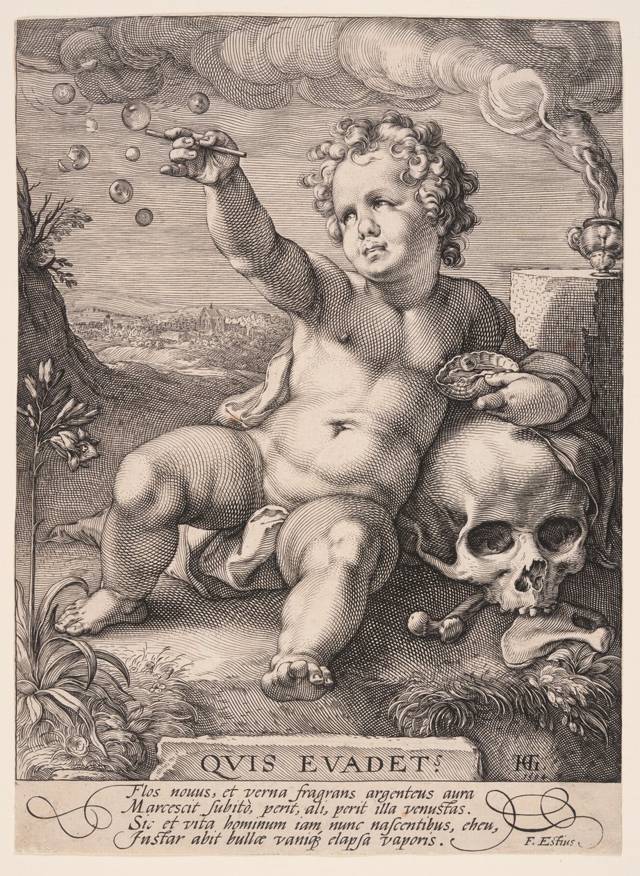 Alegoría de la transciencia "Homo Bulla de Hendrick Goltzius