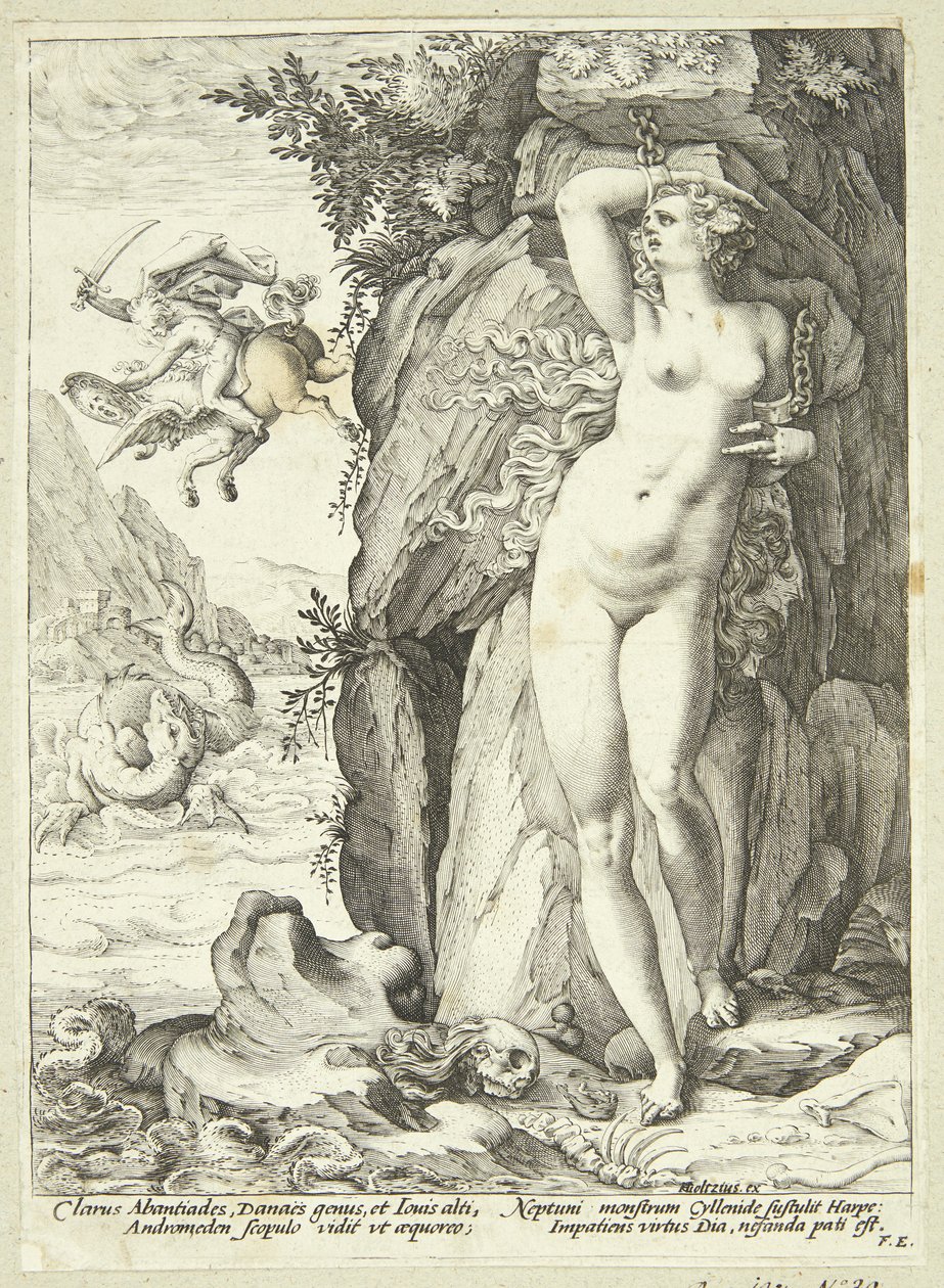 Andrómeda liberada por Perseo de Hendrick Goltzius