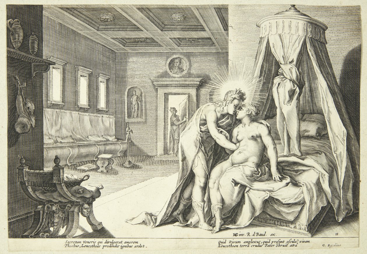 Apolo abusa de Leucothoe de Hendrick Goltzius