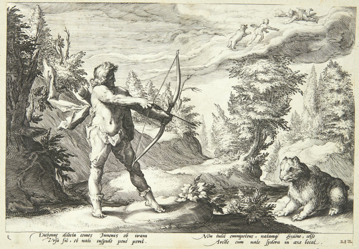 Arcas preparado para matar a su madre de Hendrick Goltzius
