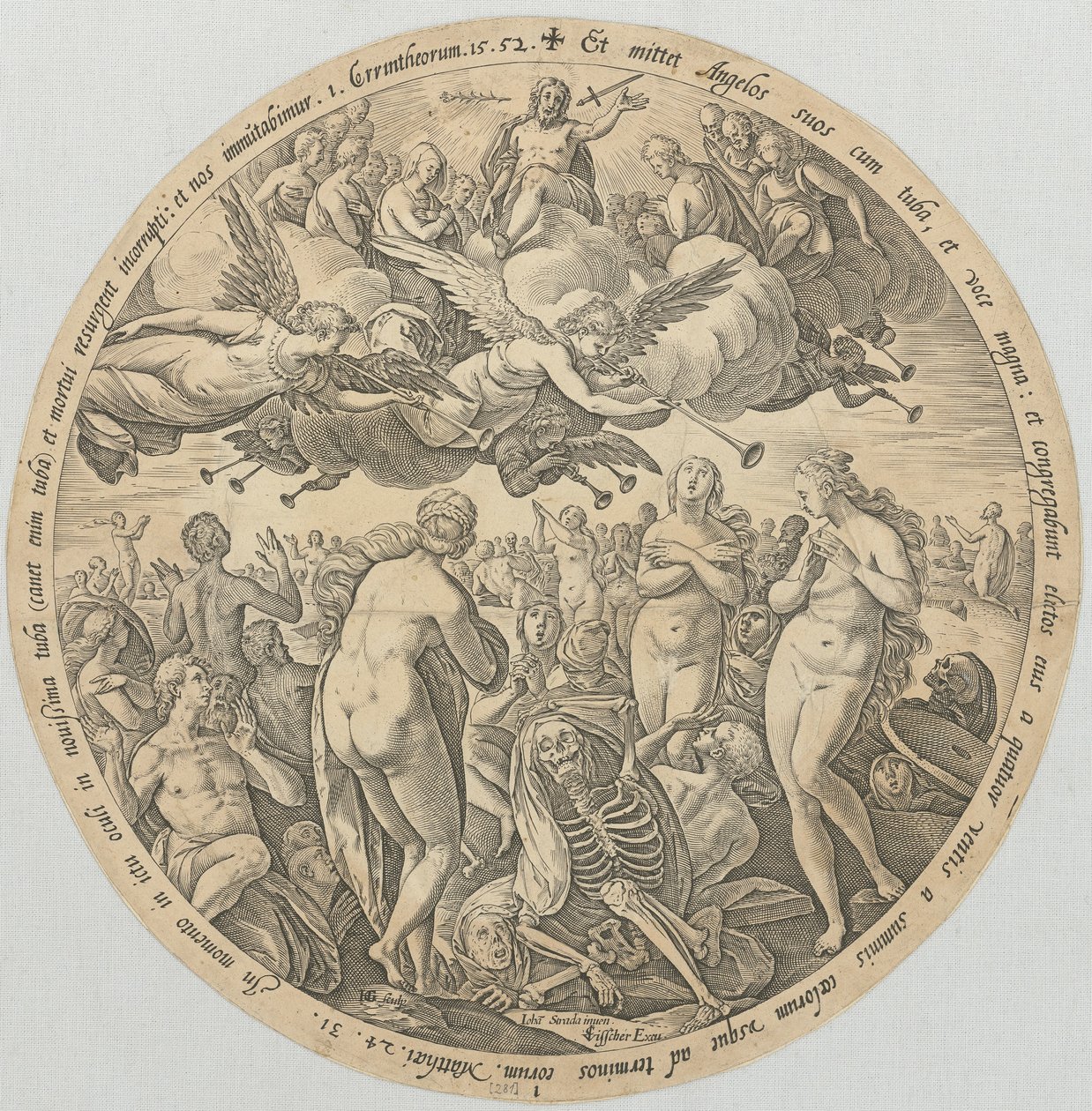 La resurrección de los muertos, lámina 1 de la serie «Las cuatro últimas cosas» de Hendrick Goltzius