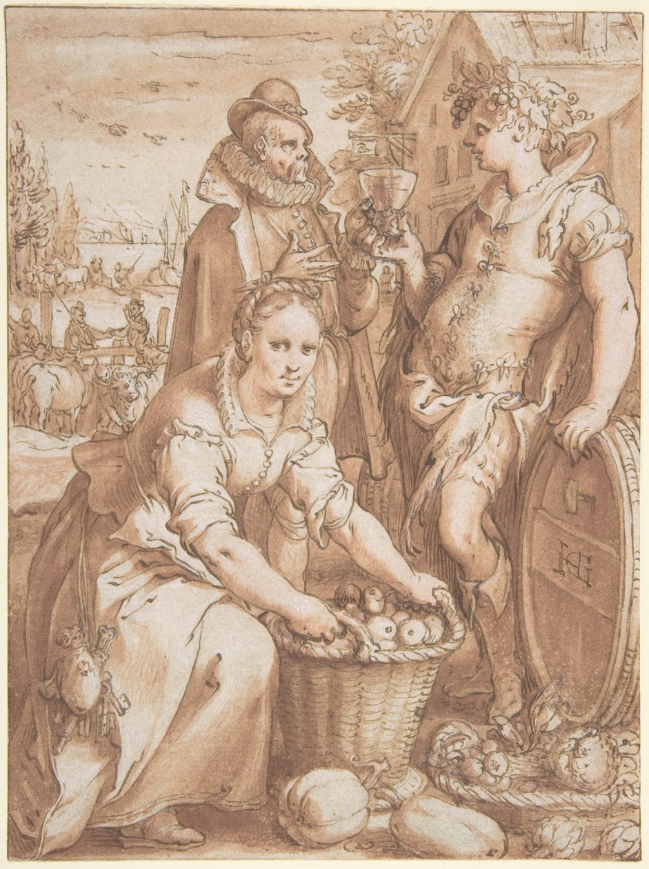 Otoño; estudio para un grabado de Hendrick Goltzius