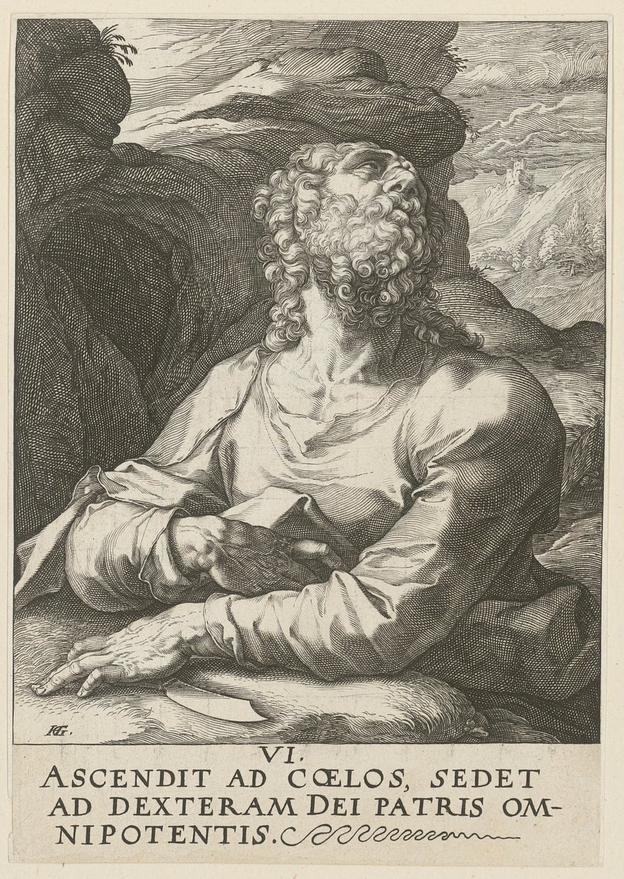 Bartolomé, lámina 6 de la serie «Cristo, los doce apóstoles y Pablo» de Hendrick Goltzius