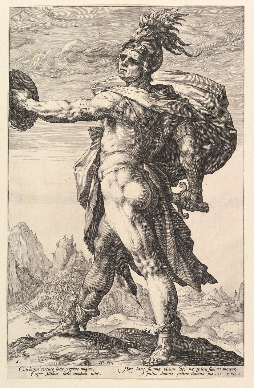 Calphurnius, de «Los héroes romanos» de Hendrick Goltzius