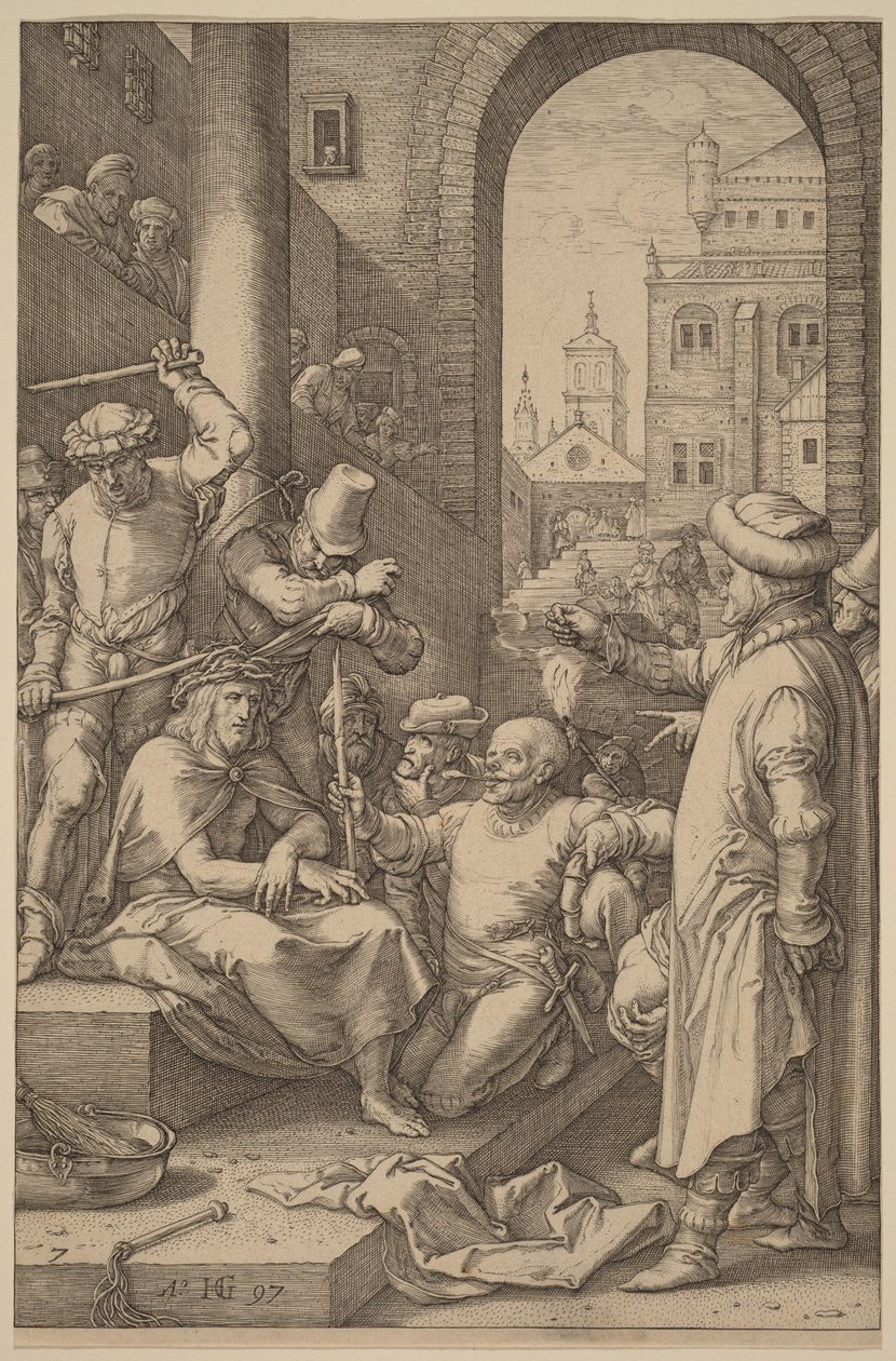 Cristo coronado de espinas de Hendrick Goltzius