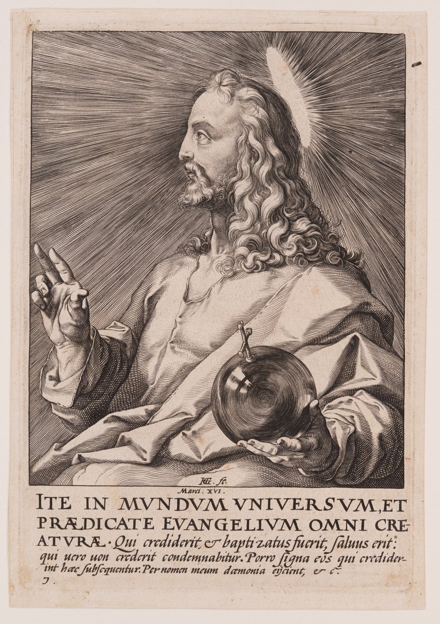Cristo, de Cristo, los Apóstoles y San Pablo con el Credo de Hendrick Goltzius