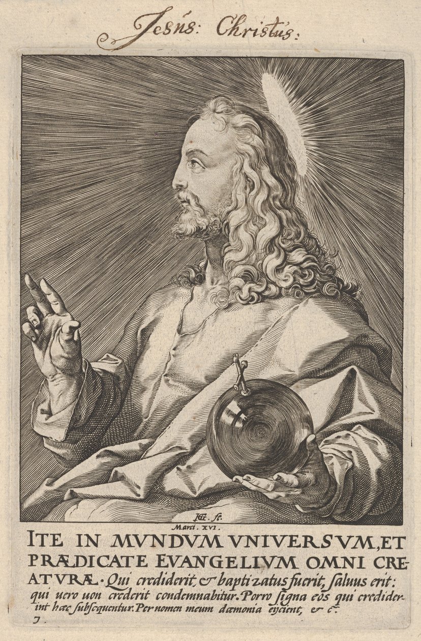 Cristo, de «Cristo, los apóstoles y San Pablo con el Credo» de Hendrick Goltzius