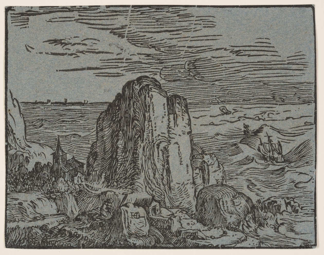 Acantilado a orillas del mar de Hendrick Goltzius