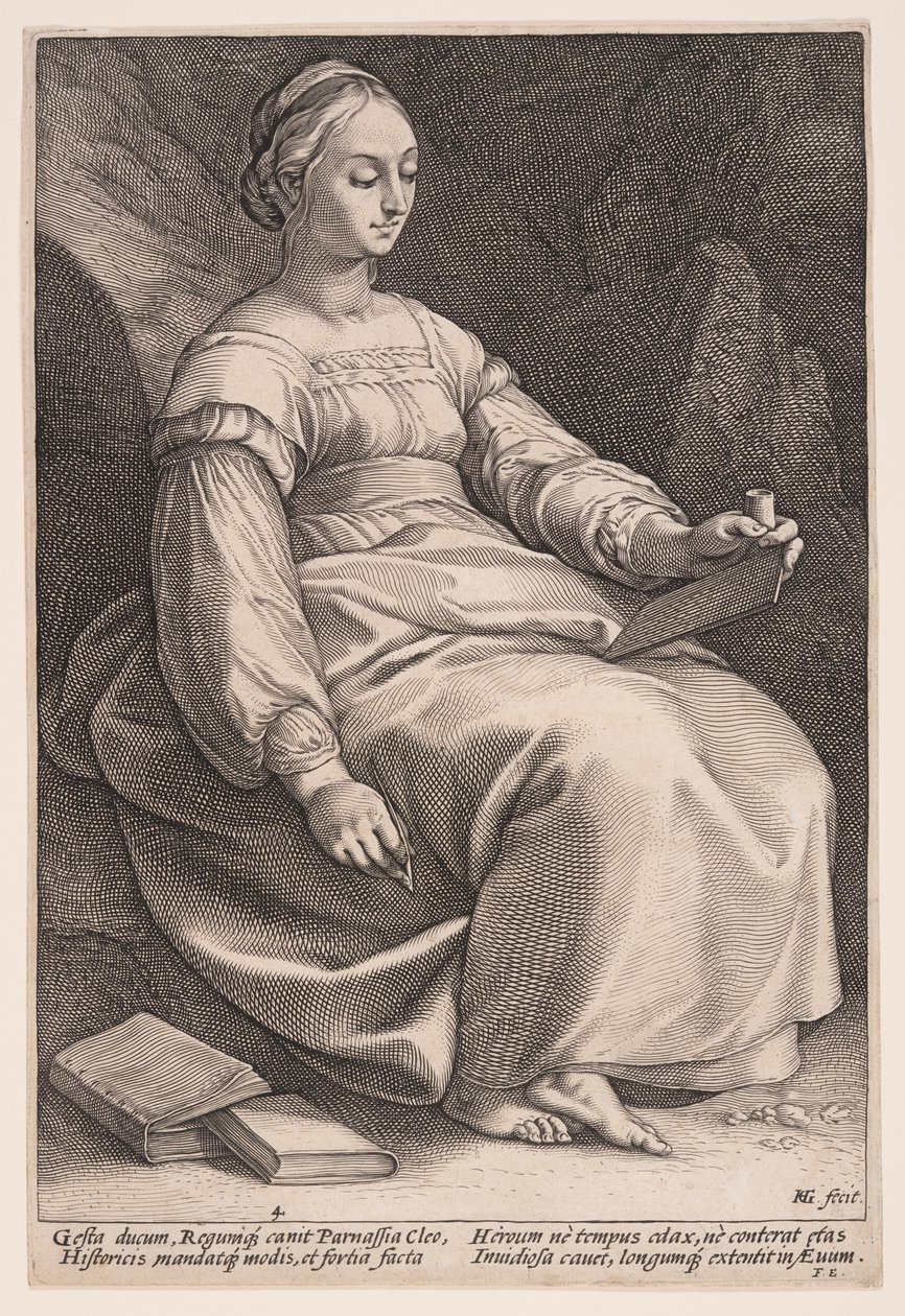 Clío, la musa de la Historia, de Las nueve musas de Hendrick Goltzius