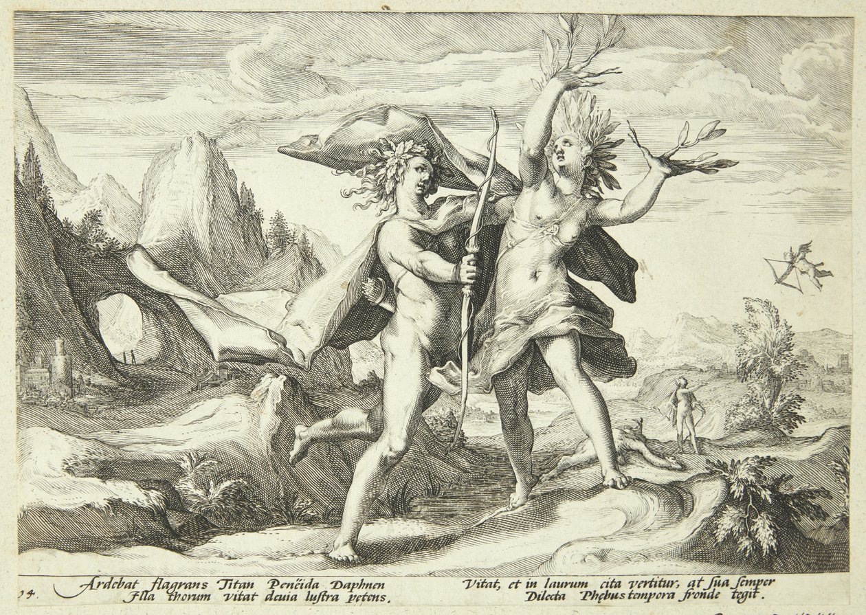 Dafne Transformada en un Laurel de Hendrick Goltzius