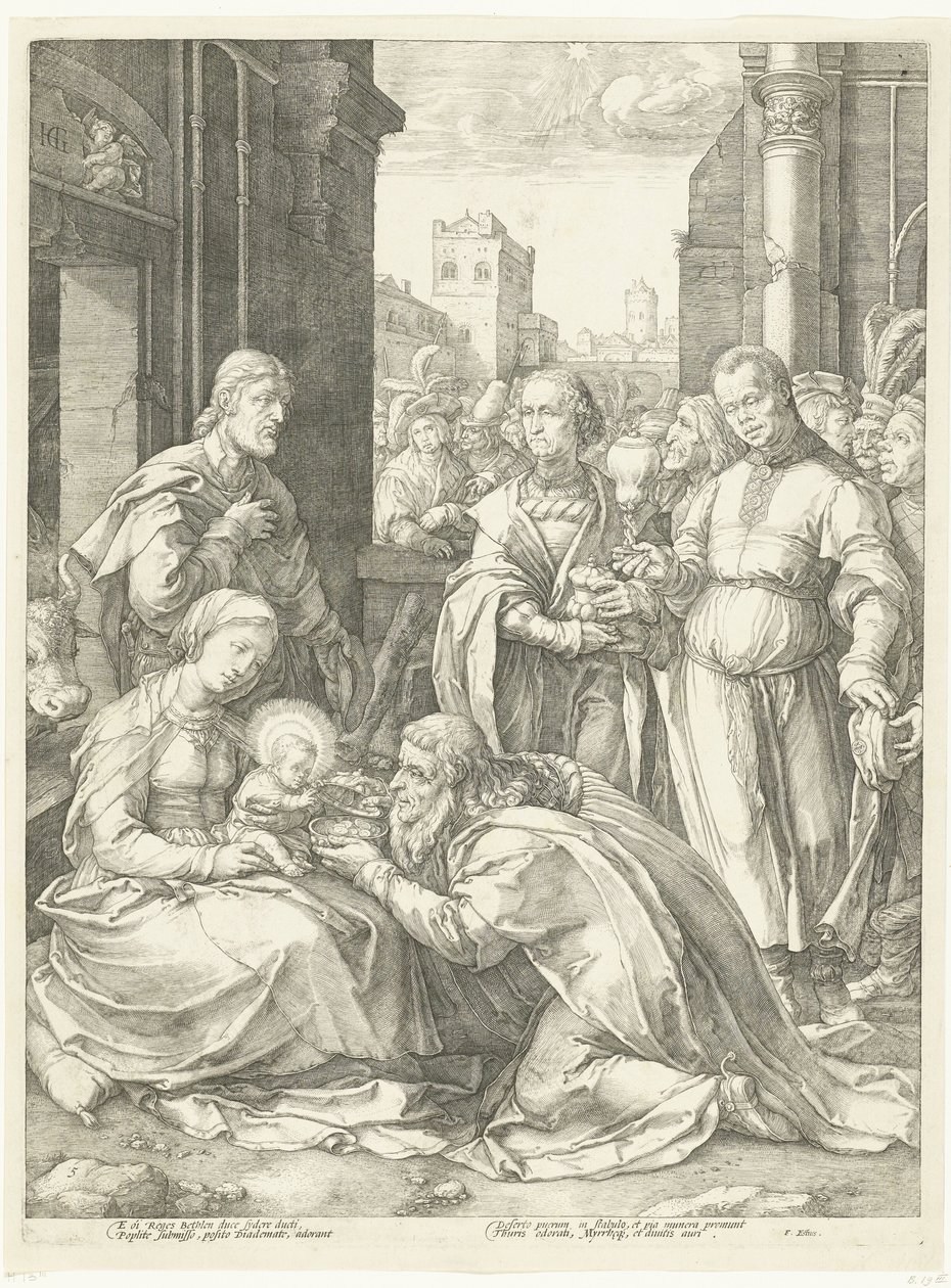 La Adoración de los Reyes Primeros años de María (título de la serie) Obras maestras (título de la serie) de Hendrick Goltzius