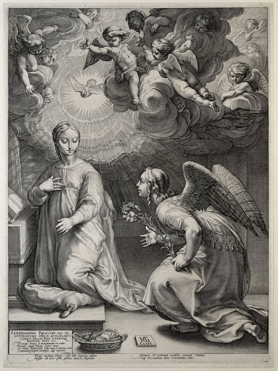 La Anunciación Primeros años de María (título de la serie) Obras maestras (título de la serie) de Hendrick Goltzius