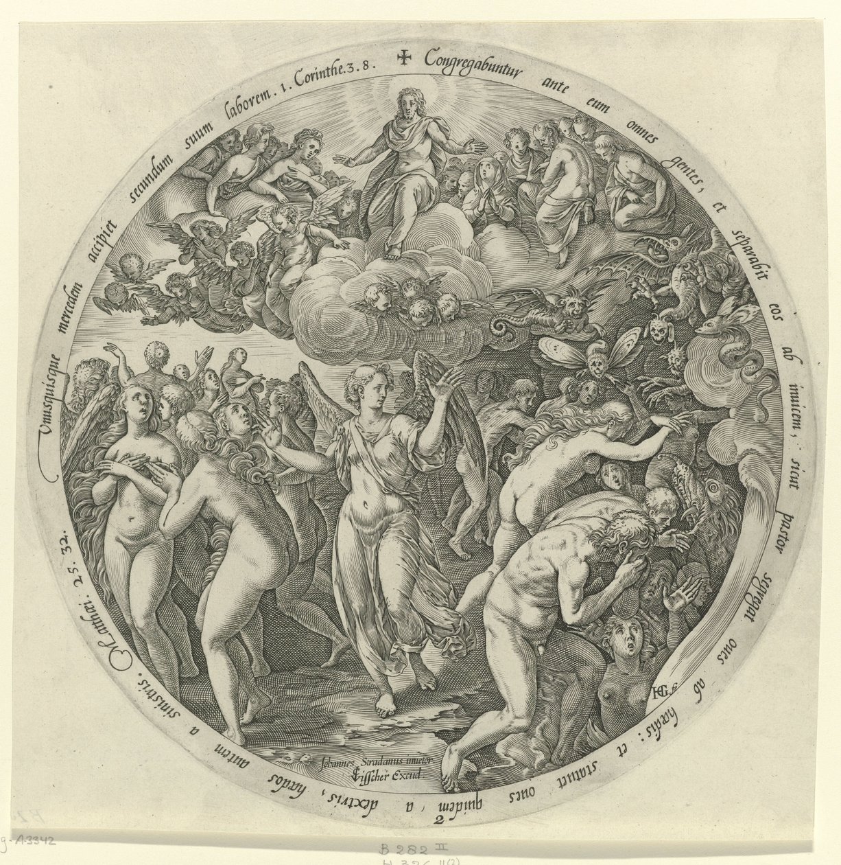 Los bienaventurados son separados de los malditos El juicio final (título de la serie) de Hendrick Goltzius