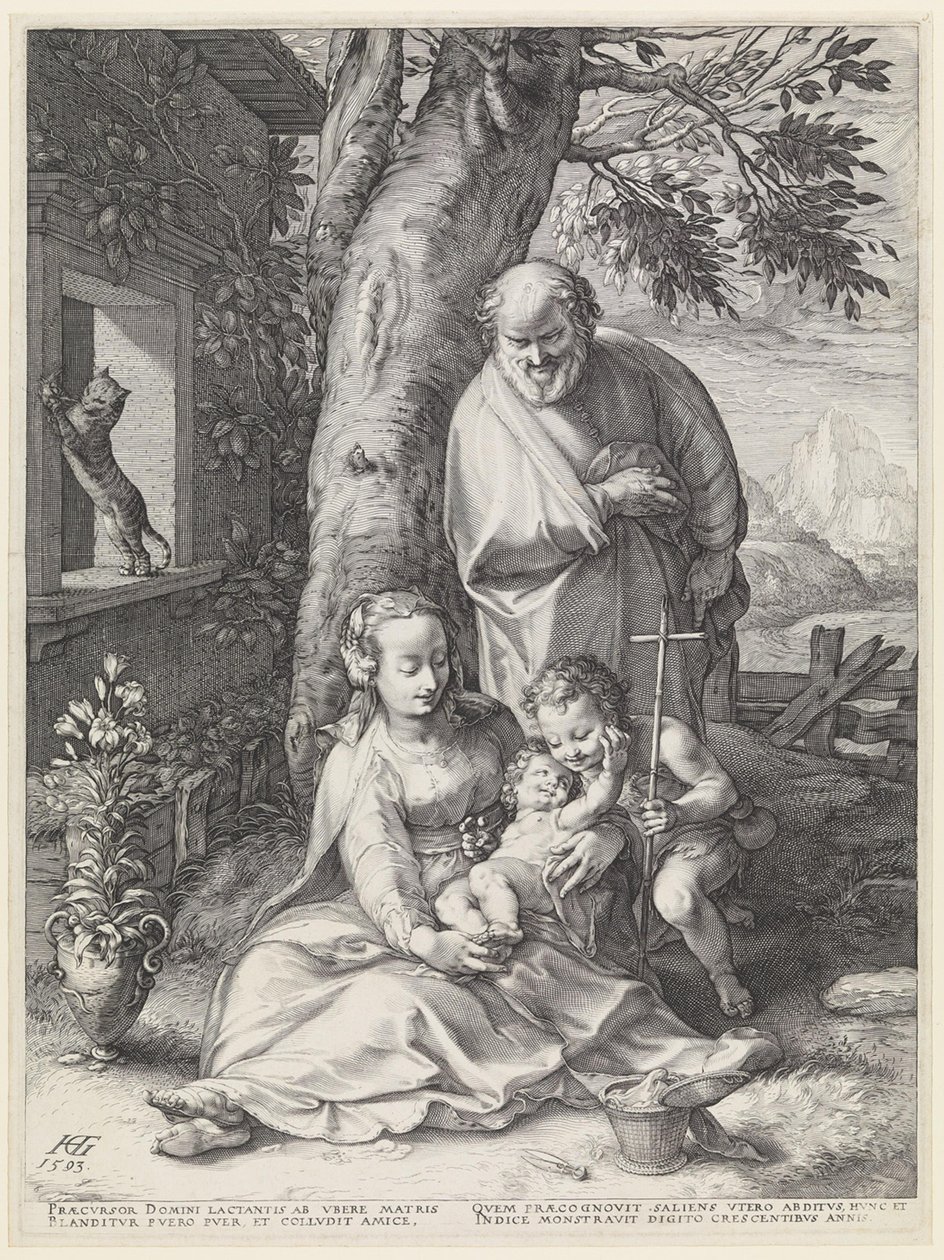 La Sagrada Familia con Juan el Bautista de Hendrick Goltzius