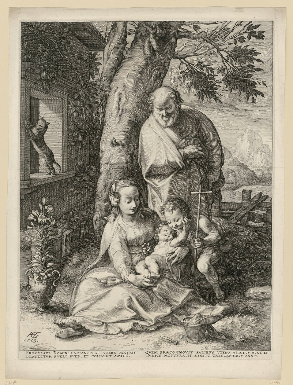 La Sagrada Familia con el niño San Juan de Hendrick Goltzius