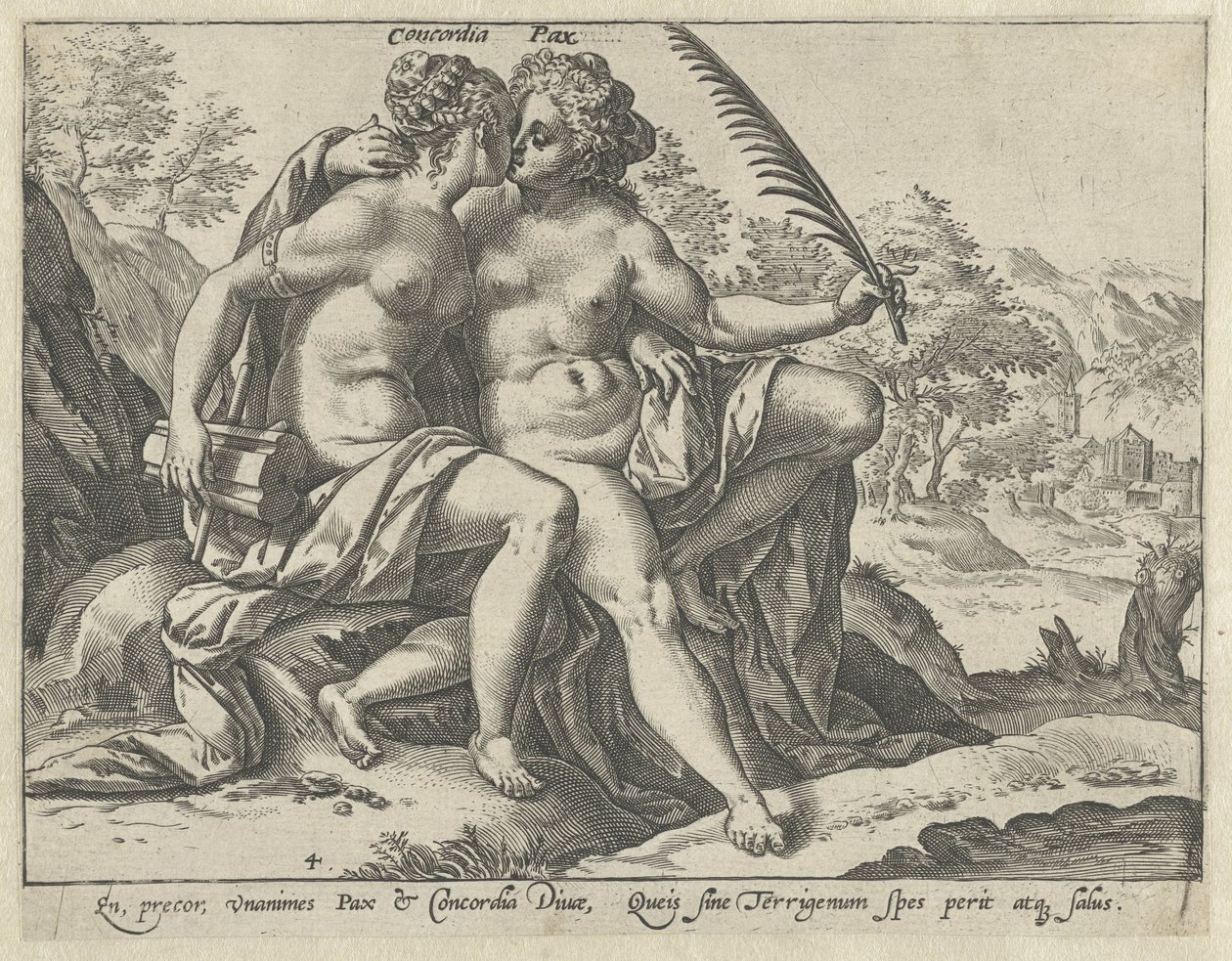 Unidad y Paz (Concordia / Pax) Las virtudes unidas (título de la serie) de Hendrick Goltzius