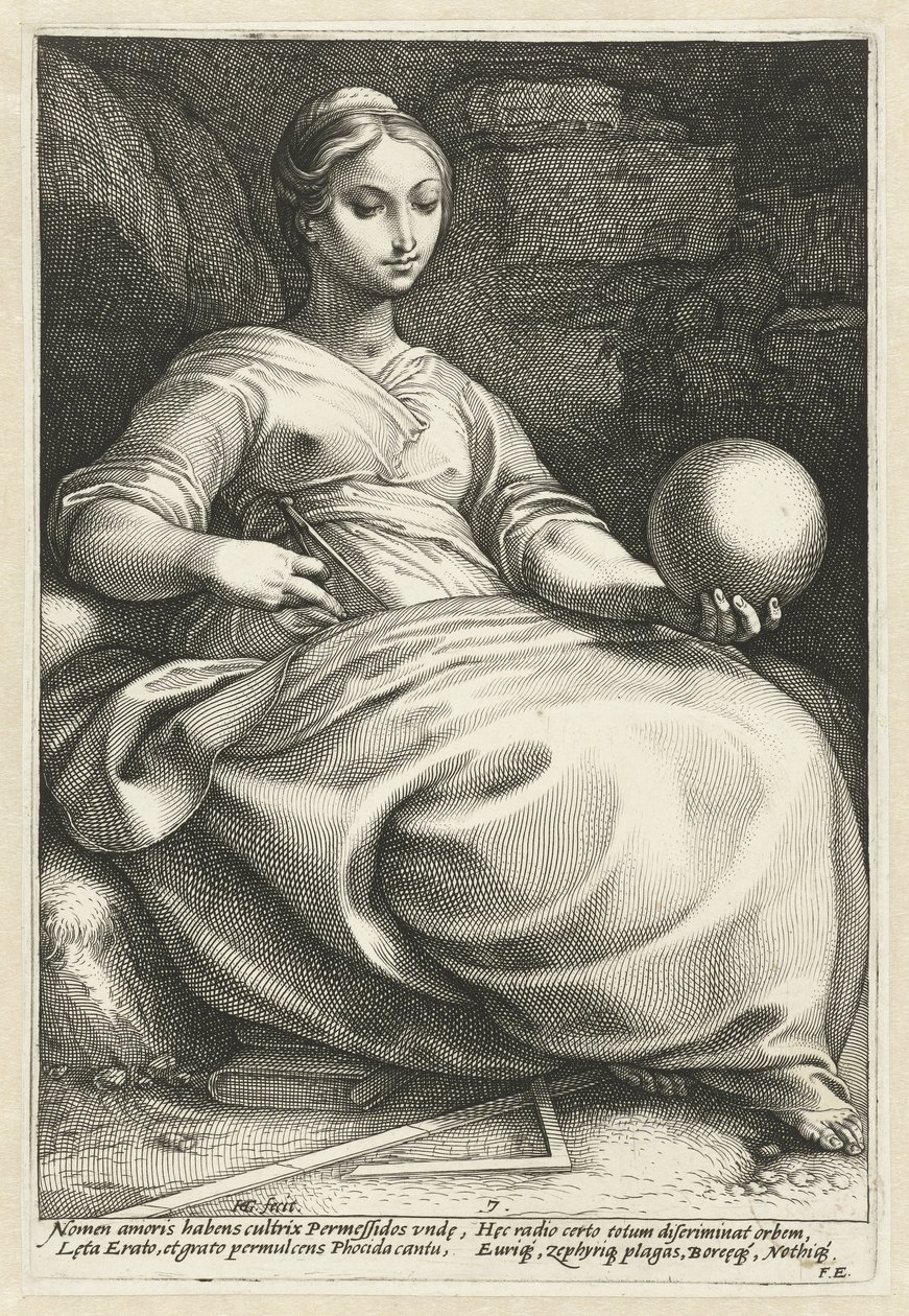 Erato Las Nueve Musas (título de la serie) de Hendrick Goltzius
