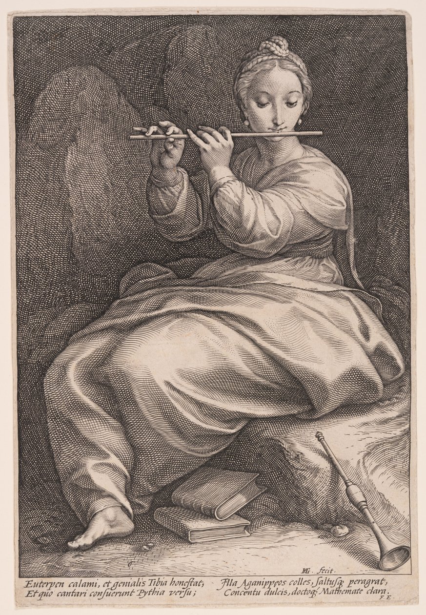 Euterpe, la musa de la música, de Las nueve musas de Hendrick Goltzius