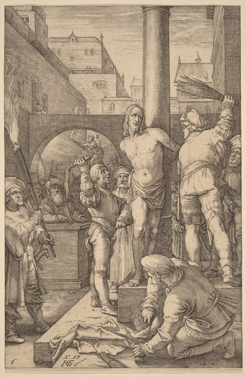 La flagelación de Cristo de Hendrick Goltzius
