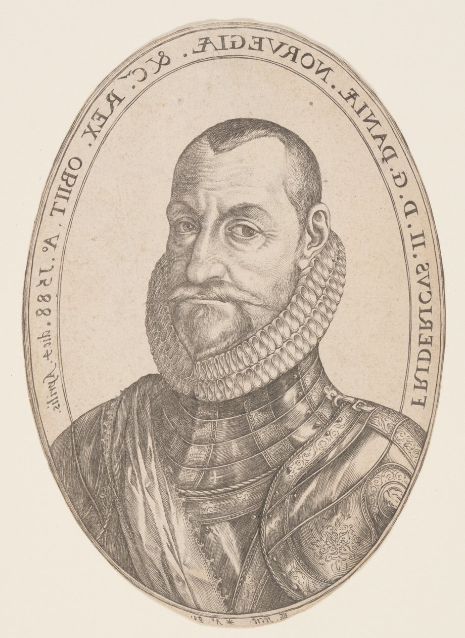 Federico II, rey de Dinamarca y Noruega de Hendrick Goltzius