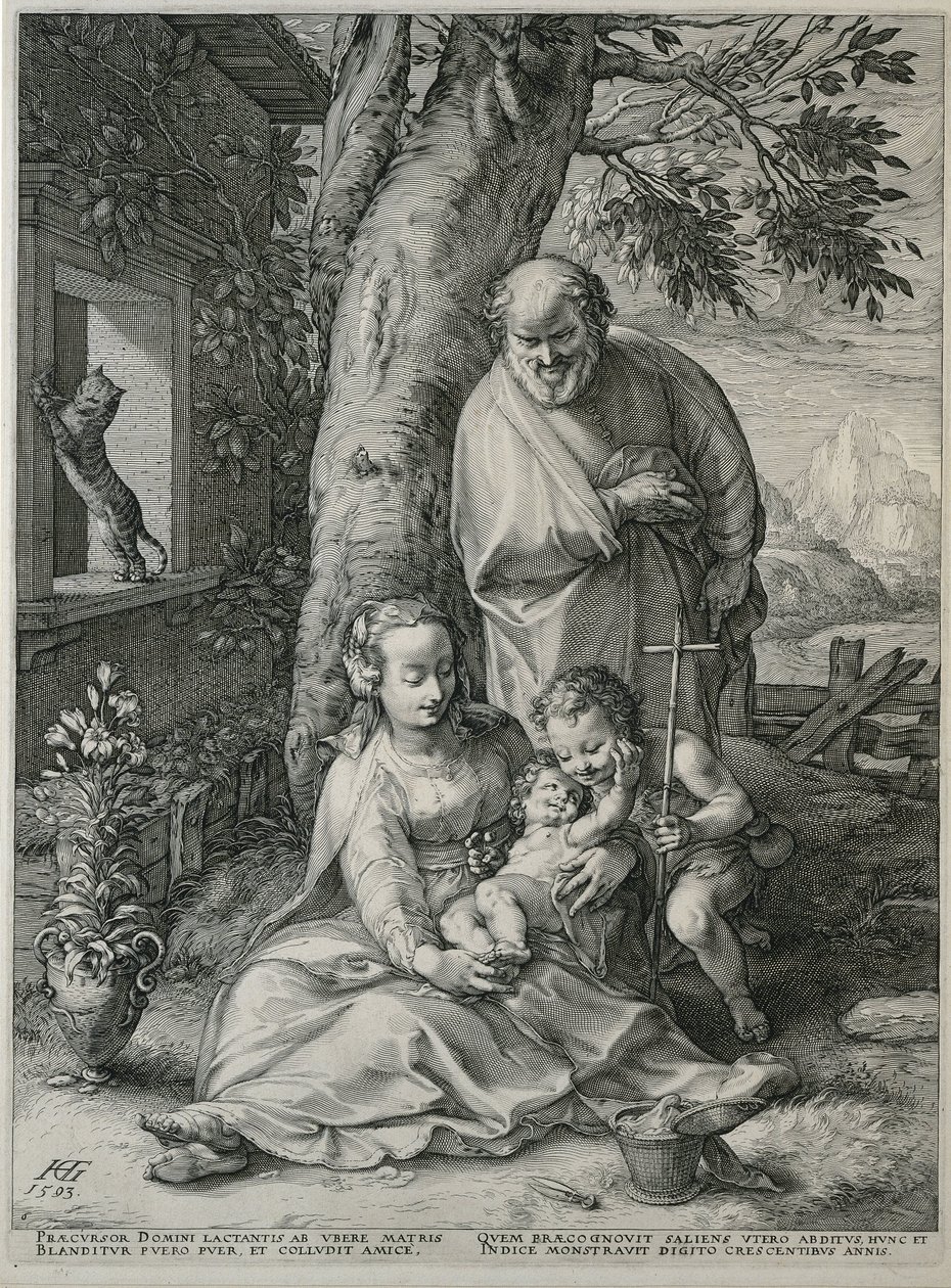 Sagrada Familia con Juan el Bautista Primeros años de María (título de la serie) Obras maestras (título de la serie) de Hendrick Goltzius