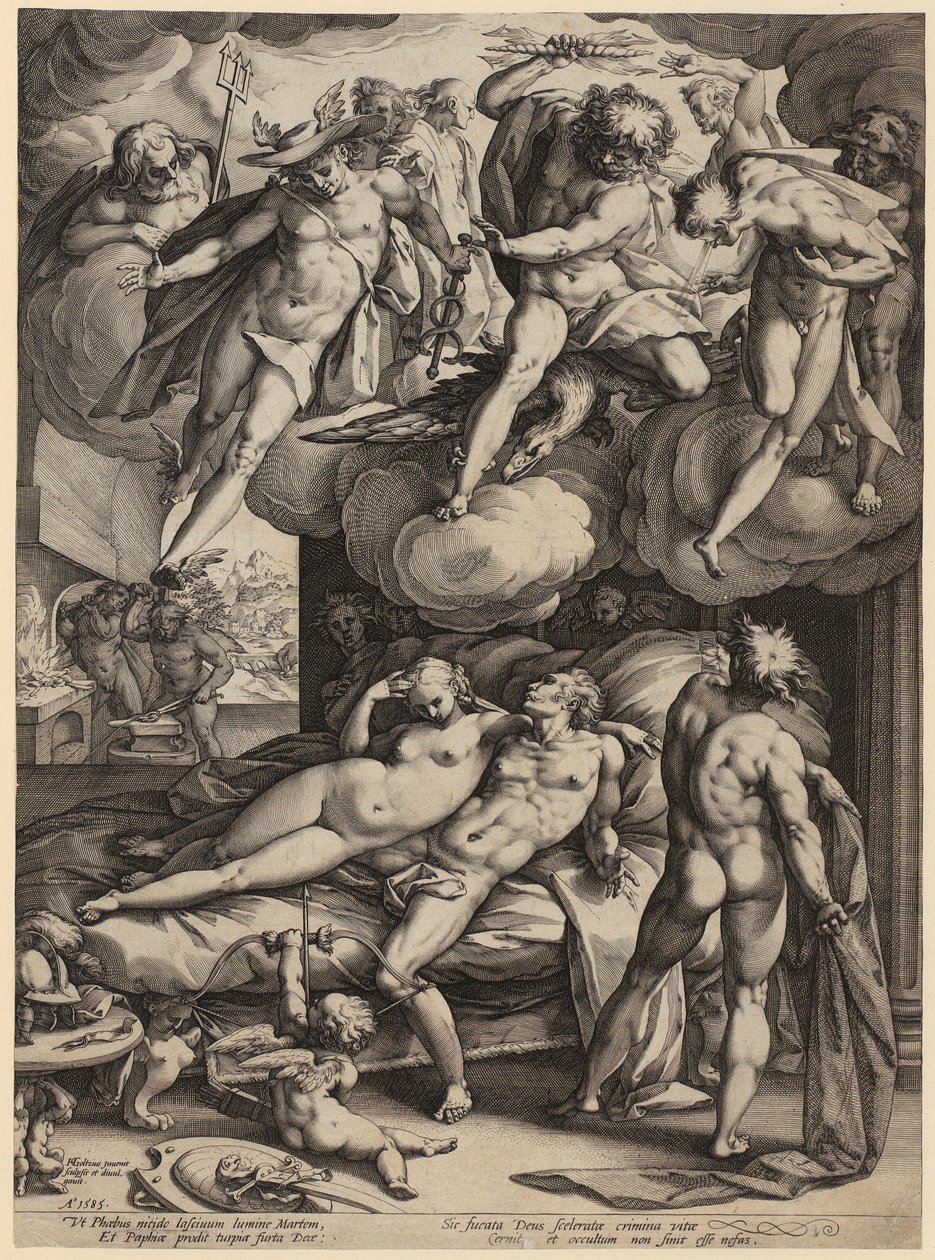 La Sagrada Familia con Juan el Bautista de niño, lámina 6 de la serie «La vida de la Virgen María» de Hendrick Goltzius