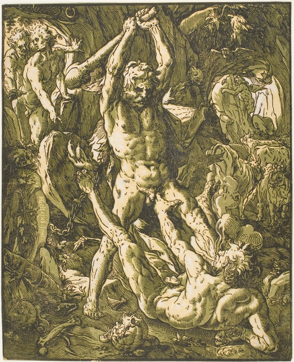Hércules matando a Caco de Hendrick Goltzius