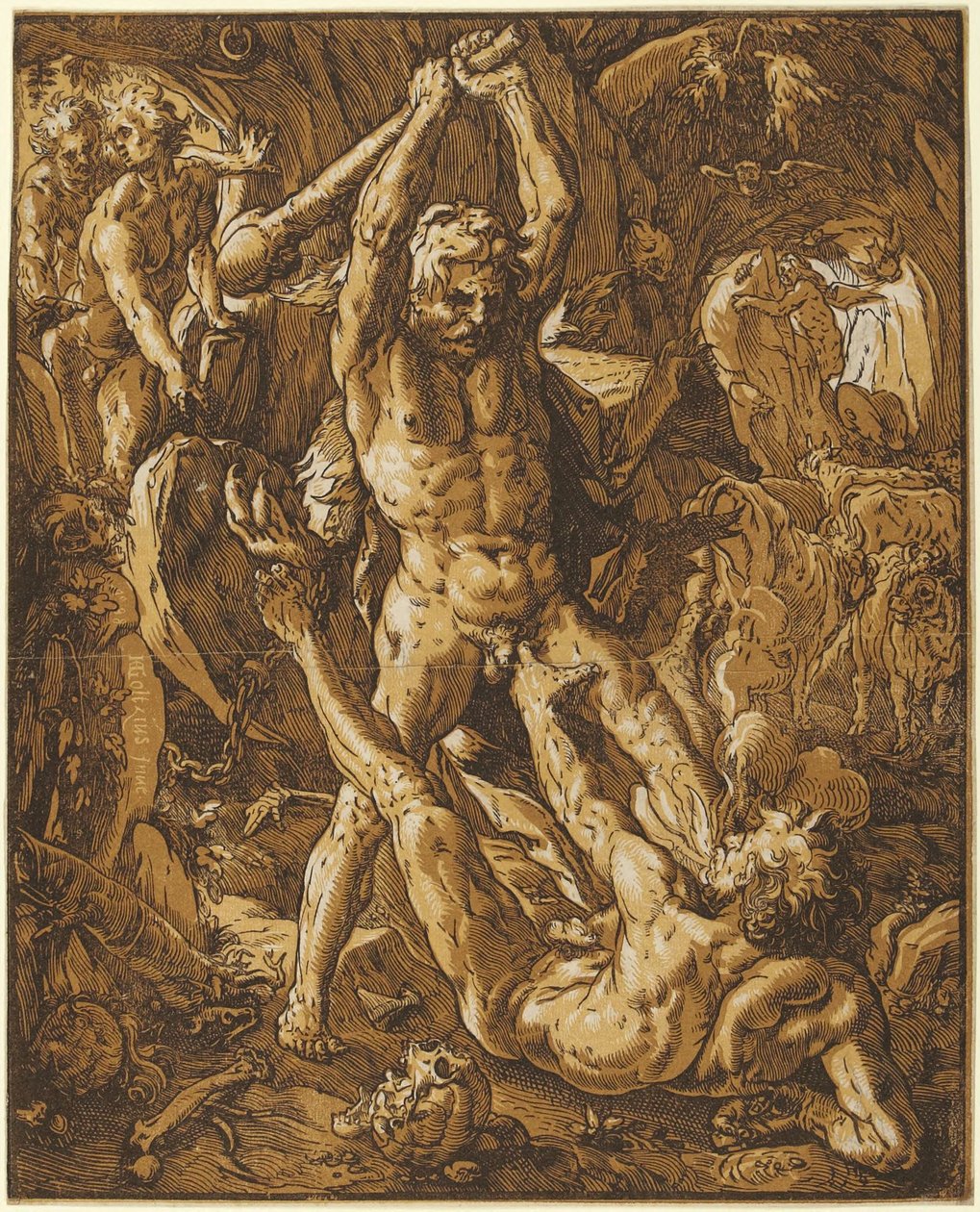 Hércules matando a Caco de Hendrick Goltzius