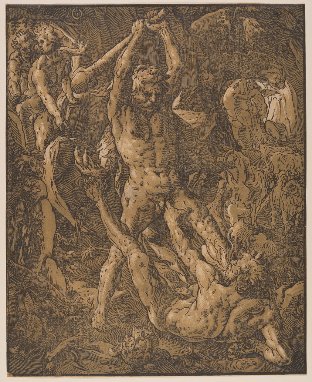 Hércules y Caco de Hendrick Goltzius