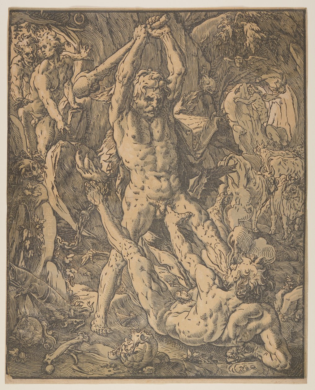 Hércules y Caco de Hendrick Goltzius