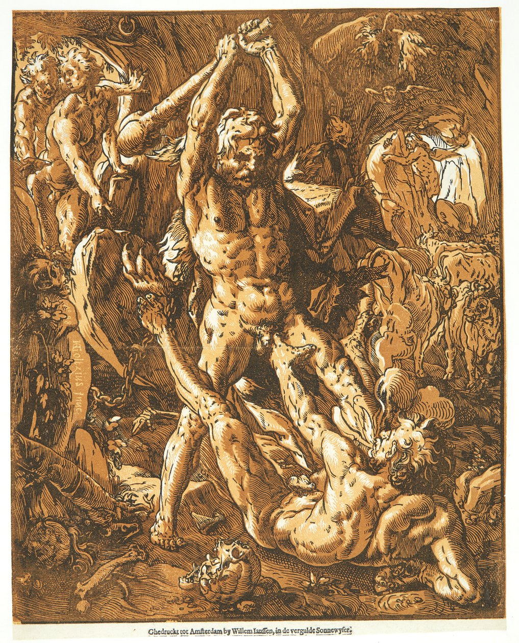 Hércules mata a Caco de Hendrick Goltzius
