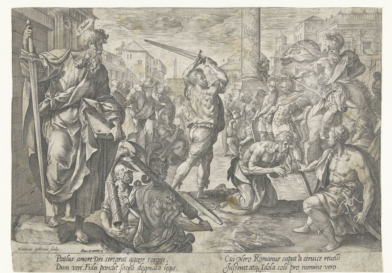 El martirio de Pablo El martirio de Cristo y los Apóstoles (título de la serie) de Hendrick Goltzius