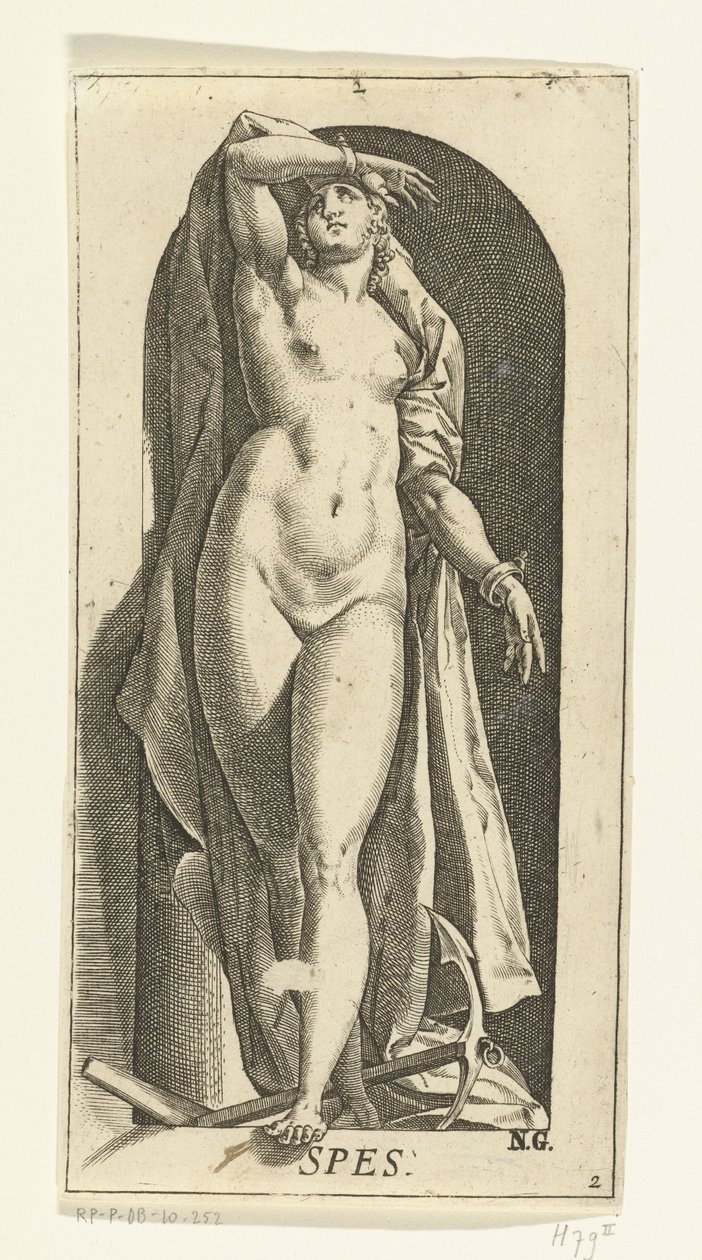 Montón Spes (título sobre el objeto) Las siete virtudes (título de la serie) de Hendrick Goltzius