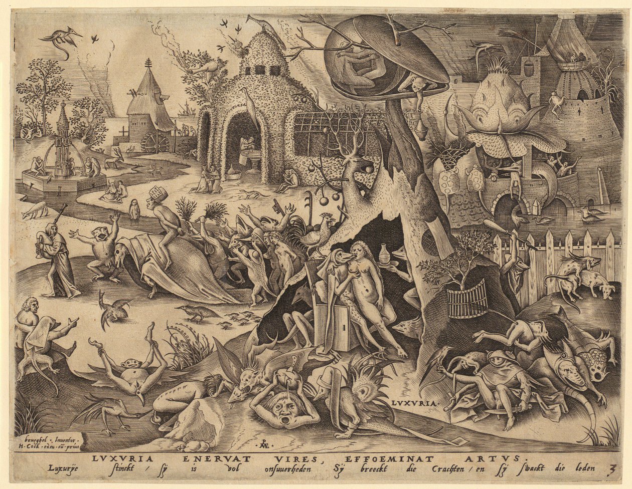 Horacio Cocles, lámina 2 de la serie "Héroes romanos" de Hendrick Goltzius