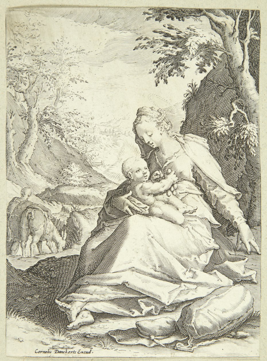 Descanso en la huida a Egipto de Hendrick Goltzius