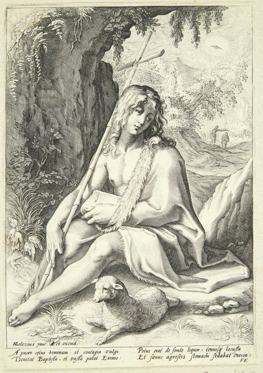 Juan el Bautista en el desierto de Hendrick Goltzius