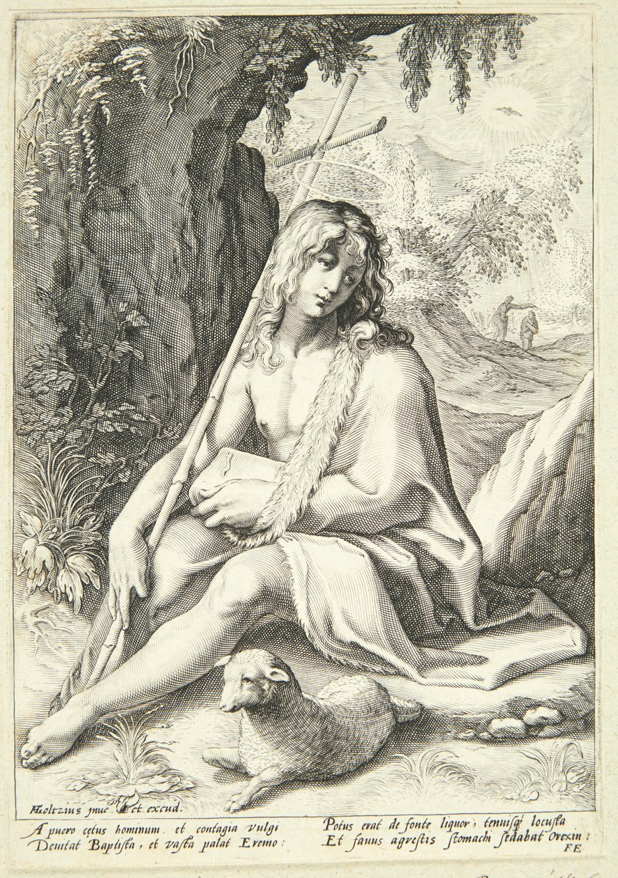 Juan el Bautista en el desierto de Hendrick Goltzius