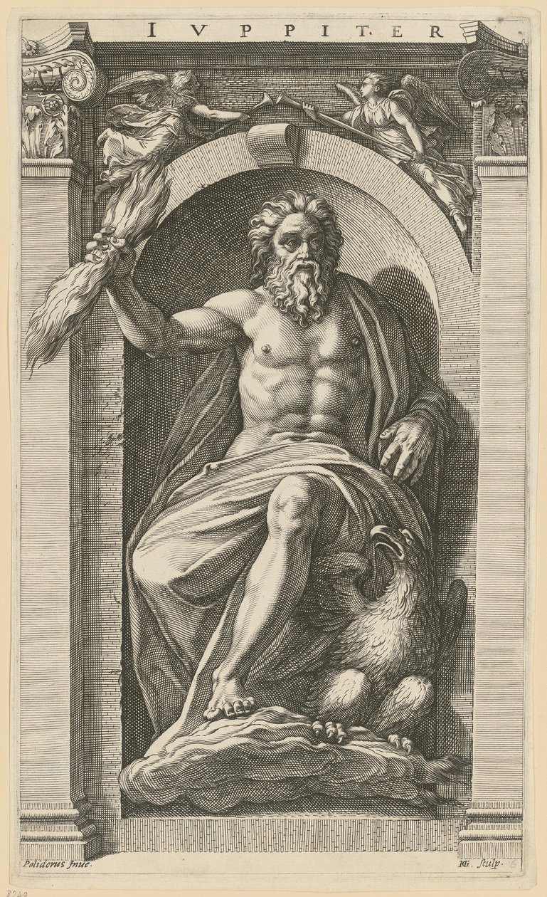 Júpiter, lámina 6 de la serie «Ocho deidades antiguas» de Hendrick Goltzius