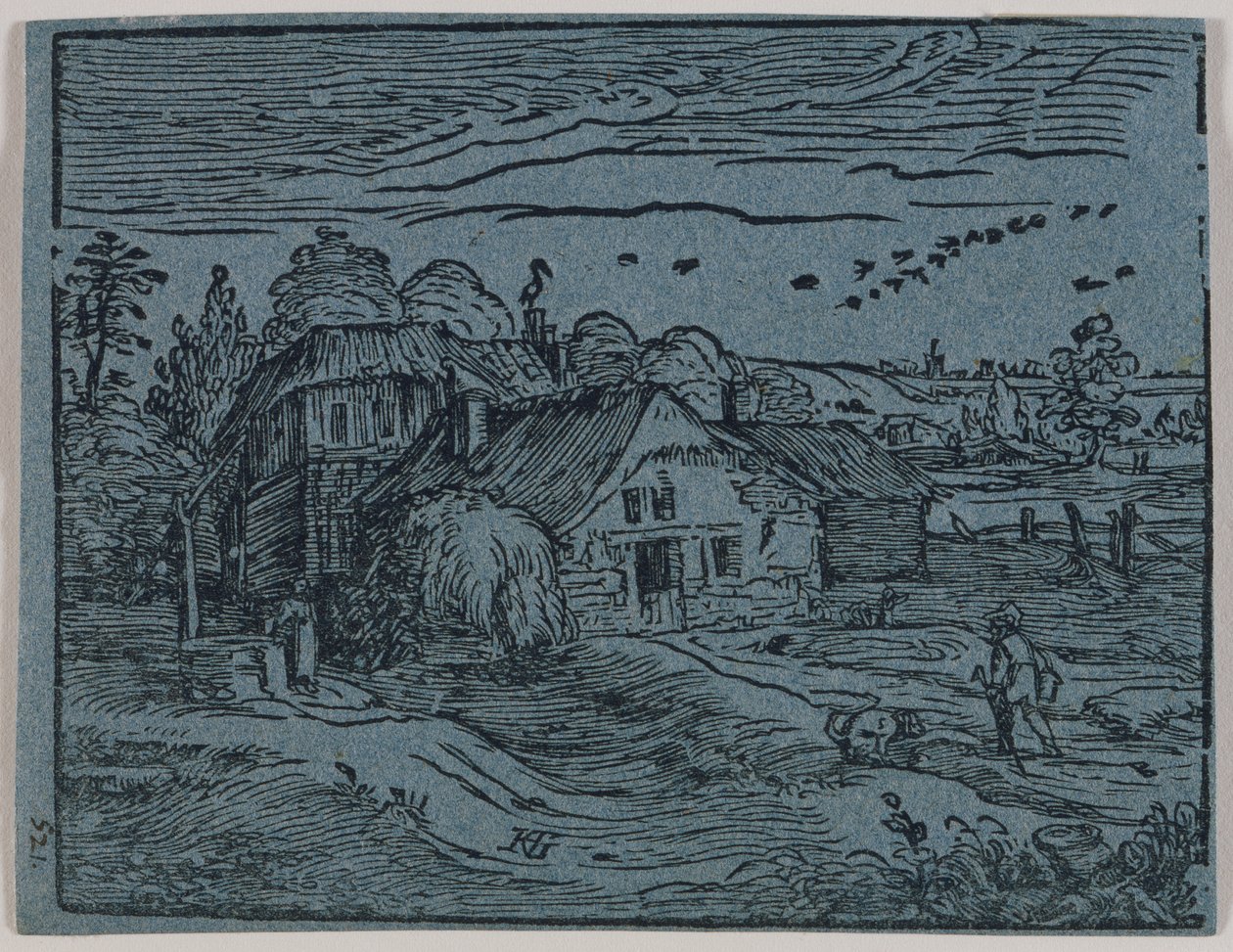 Paisaje con casa de labranza de Hendrick Goltzius