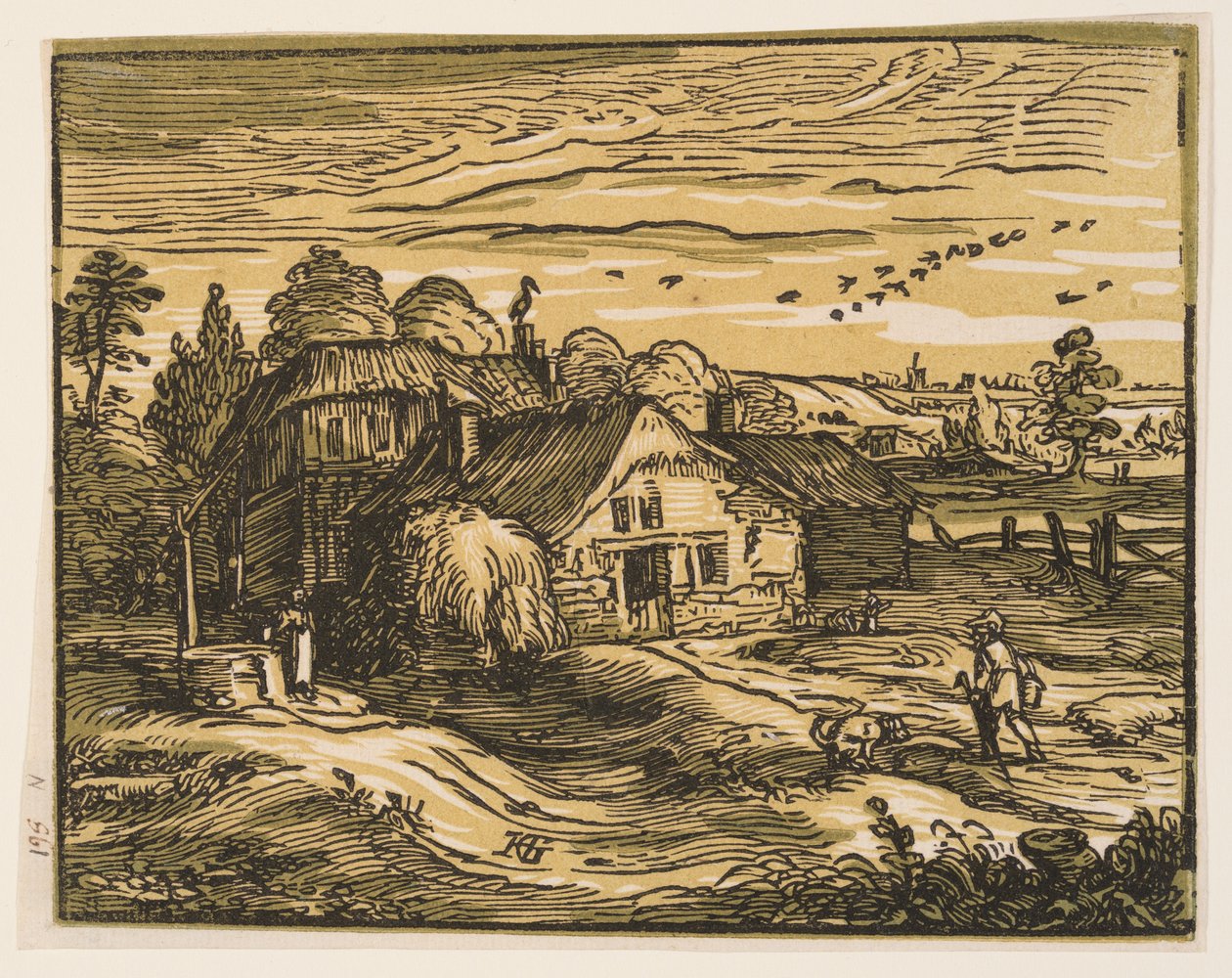 Paisaje con granja de Hendrick Goltzius