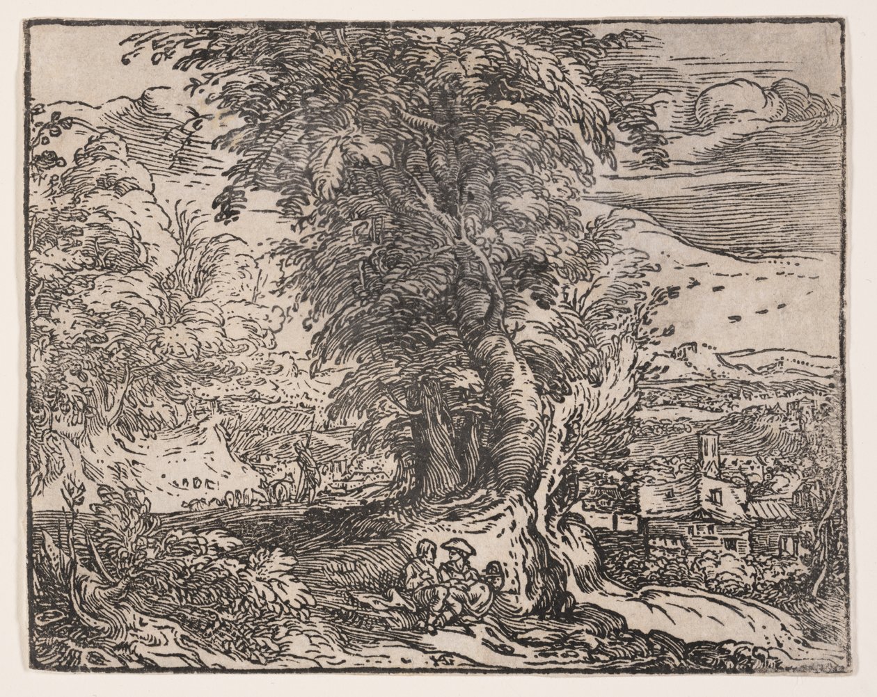 Paisaje con una pareja de pastores de Hendrick Goltzius