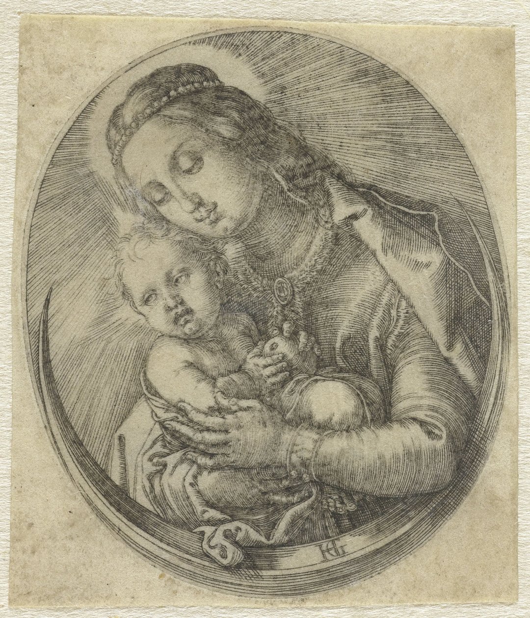 María con el Niño Jesús en la Luna Creciente de Hendrick Goltzius